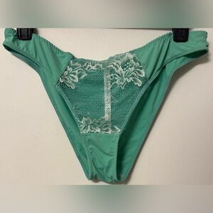Anthropologie Green floral  Lace bikini briefs size xl